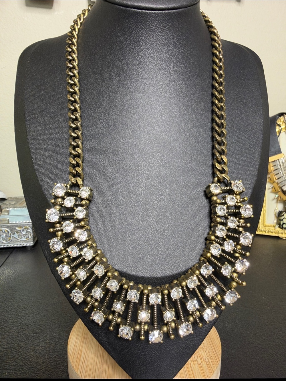 NWT Lane Bryant Statement Gold-Tone Crystal Bib Necklace - Women Jewelry